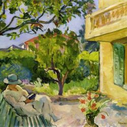 Le Cannet Madame Lebasque Reading in the Garden